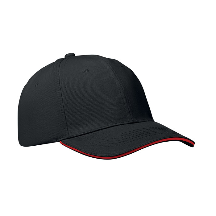 Casquette baseball 6 pans à personnaliser Buffalo noir / Rouge